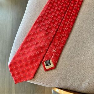 Giorgio Armani Red Circle Silk Tie Worn on TV!
